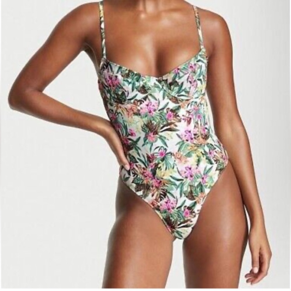Victoria’s Secret Wicked Tropical One Piece Low Cut Back Swim